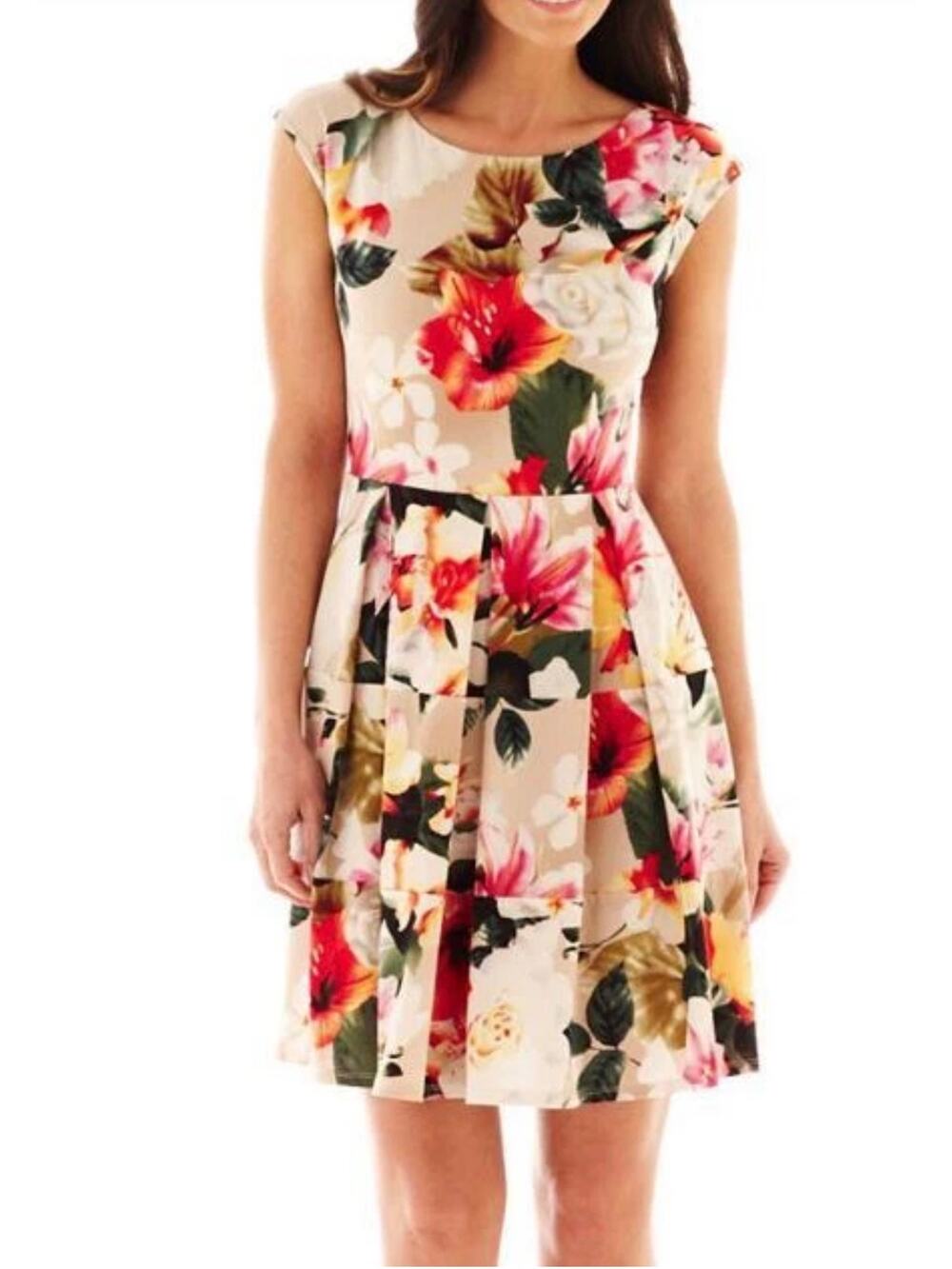 Tiana B Multicolor Floral Dress Sz 16